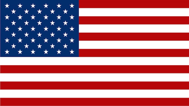 ベクトル フラットスタイルのアメリカの国旗