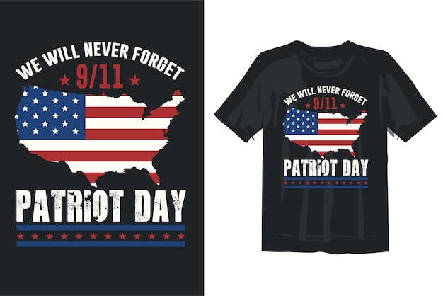 American flag Patriots' Day t shirt design