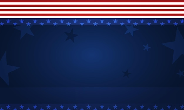 Vector american flag ribbon corner border with copy space text background for poster and gretting card