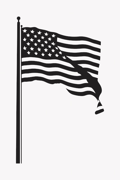 Vector american flag silhouette illustration