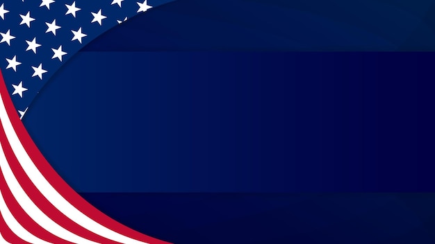 Vector american flag simple blue background with copy space. perfect for american days, events, holidays