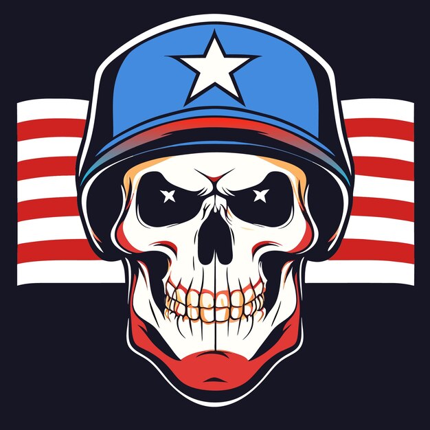 Vector american flag skull art bundle