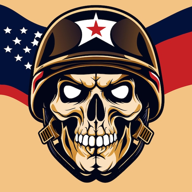 Vector american flag skull design collection