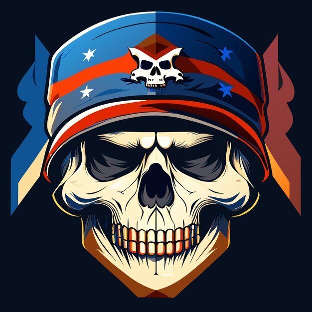 Vector american flag skull vector graphics