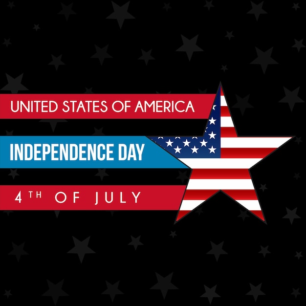 American Flag Star. 4th of July Happy Independence Day. Fourth of July Independence Day