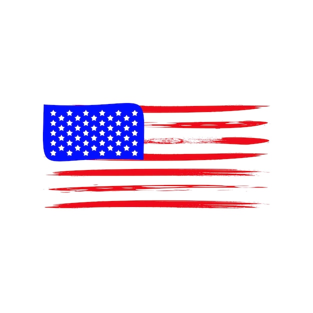 Bandiera americana nello stile di grungevector