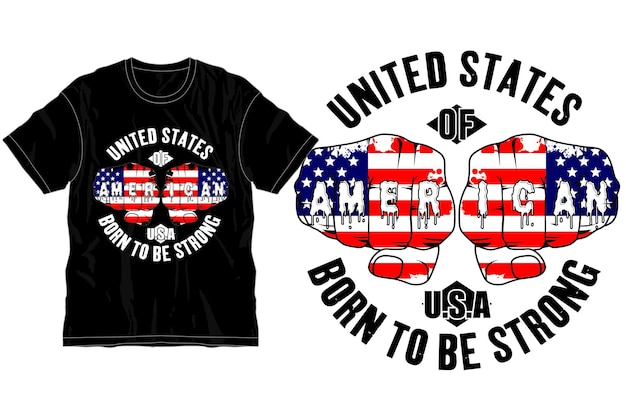 Bandiera americana t shirt design grafico vettoriale