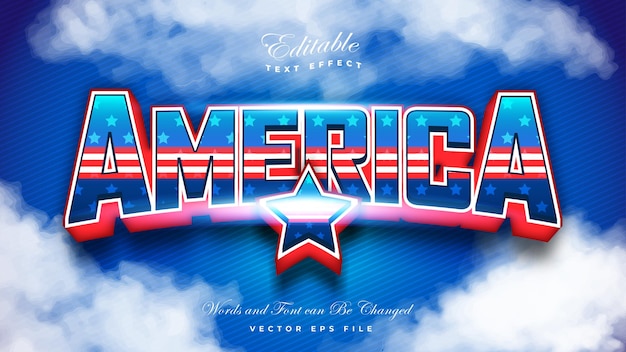 American flag text effect