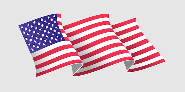 Vector american flag usa independence day red and white stripes and white stars