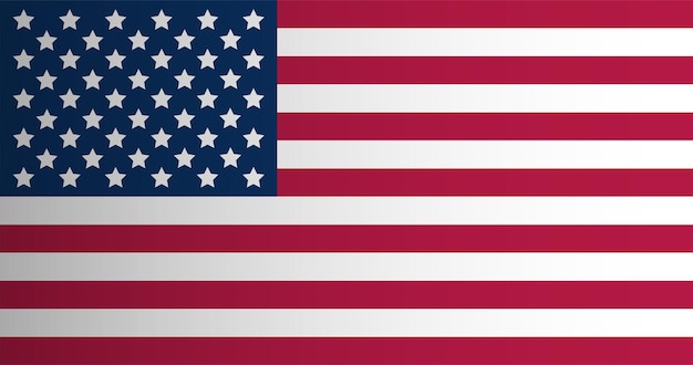 Vettore bandiera americana vettore. banner di gradiente degli stati uniti.