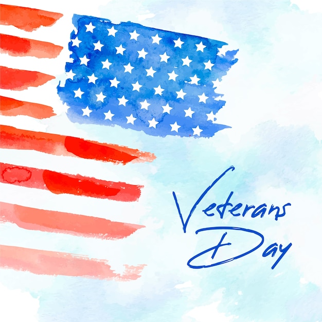 Vector american flag in watercolour design for veterans day