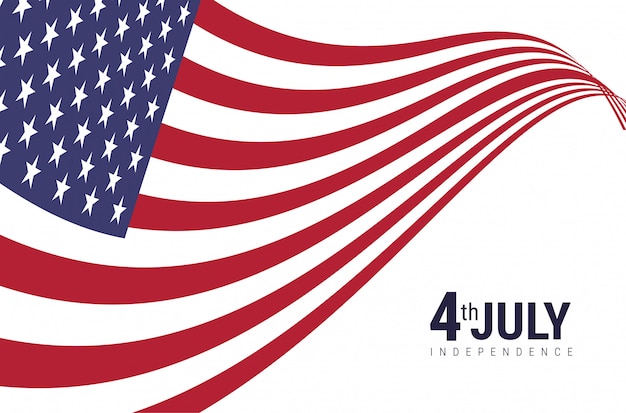 Vector american flag with american independence day 4th july