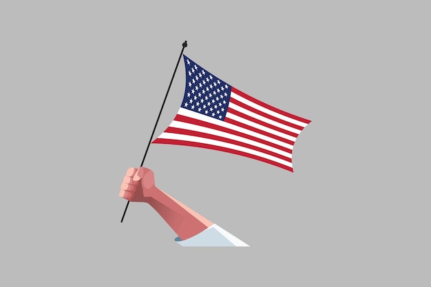 Vector american flag with triangle shape usa vector illustration vector flag of usa united states