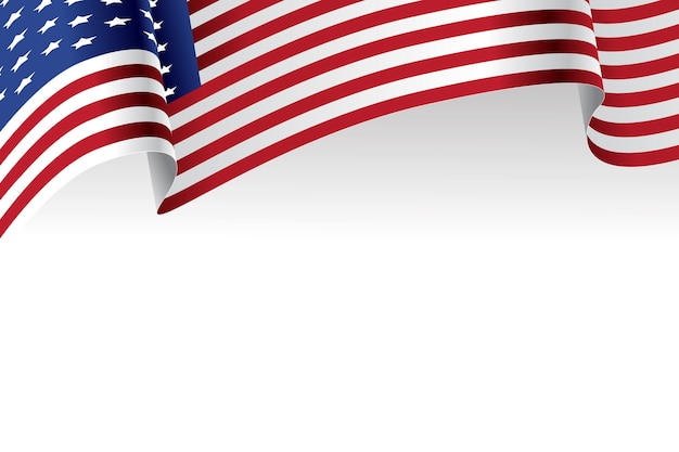 American flag with white background