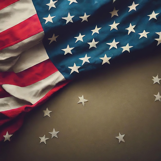 american flag on wooden table american flag on wooden table