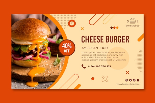 American food banner template