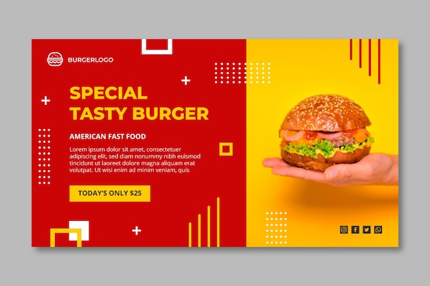 Vector american food banner template