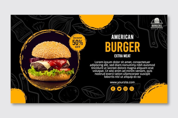 Vector american food banner