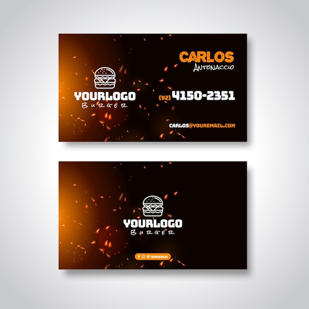 american food business card