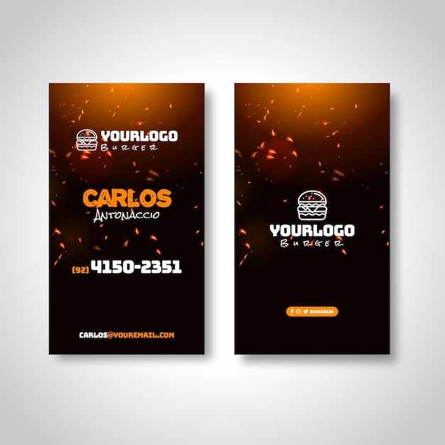 american food business card