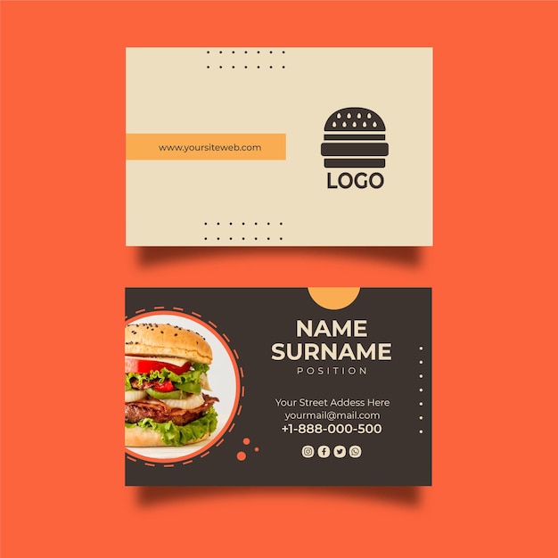 American food double-sided business card