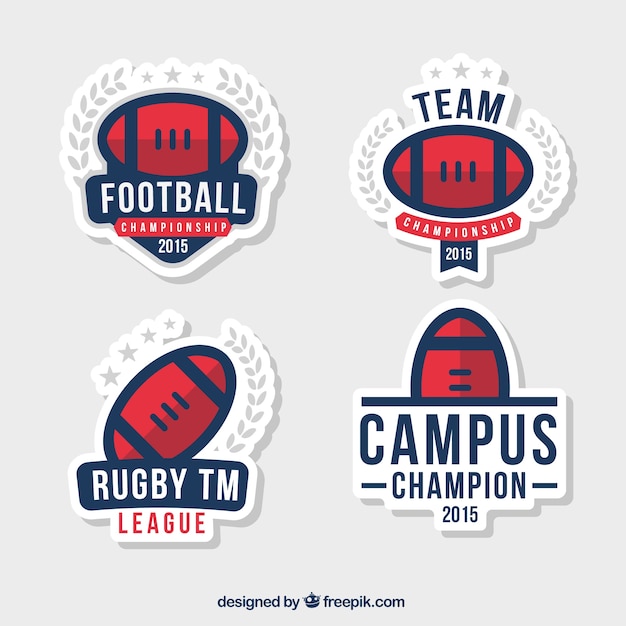 Vector american footbal stickers