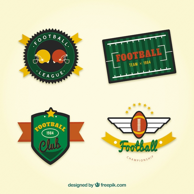 Vector american football badges in retro stijl