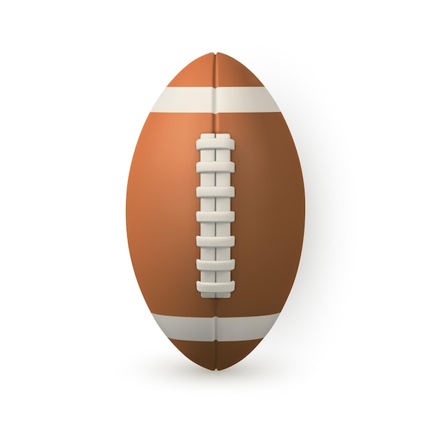 American football bal op witte achtergrond 3D-realistische rugbybal Vector illustration