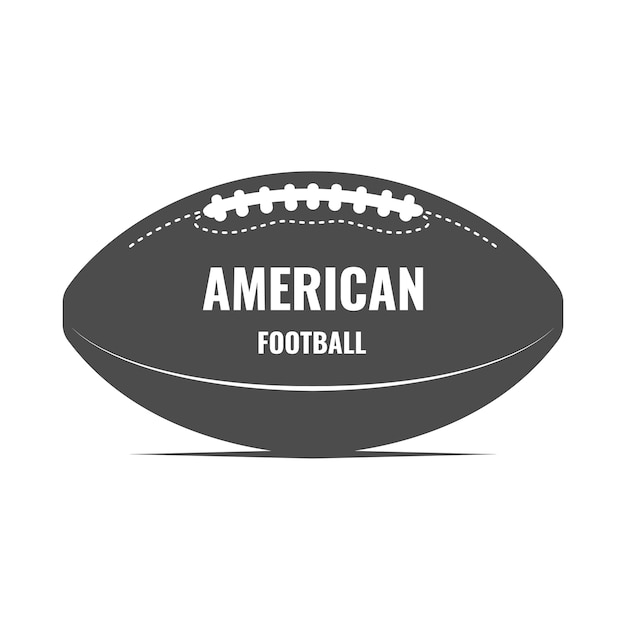 Vettore arte della palla di football americano. logo monocromatico con palla da rugby. t-shirt stampata