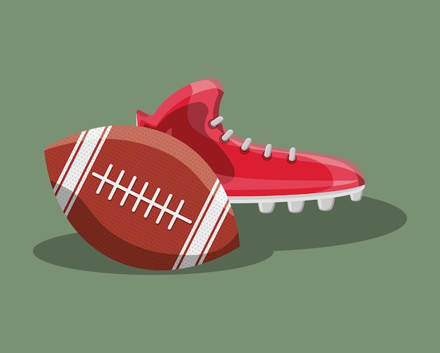 american football ball and cleats 