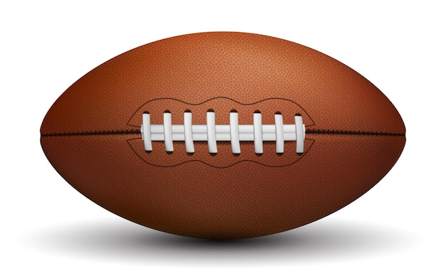 American football ball Leather football ball detailed illustration Sport equipment vector