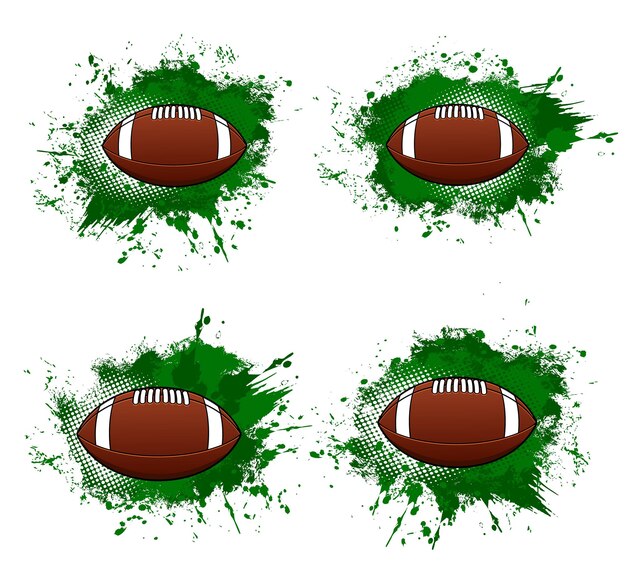American football ball rugby sport halftone banner