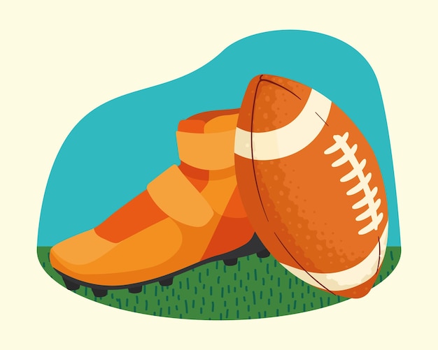 アメリカン フットボールの風船と靴