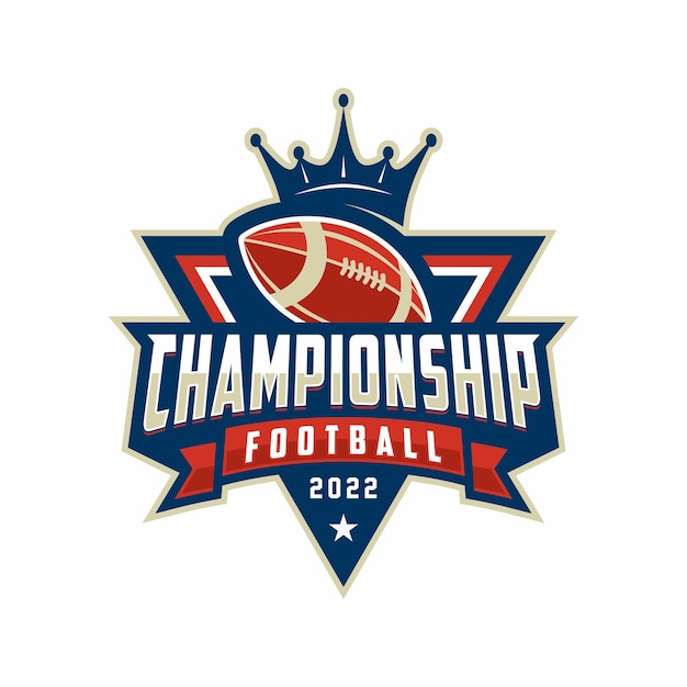 Vettore logo e distintivo del campionato di football americano