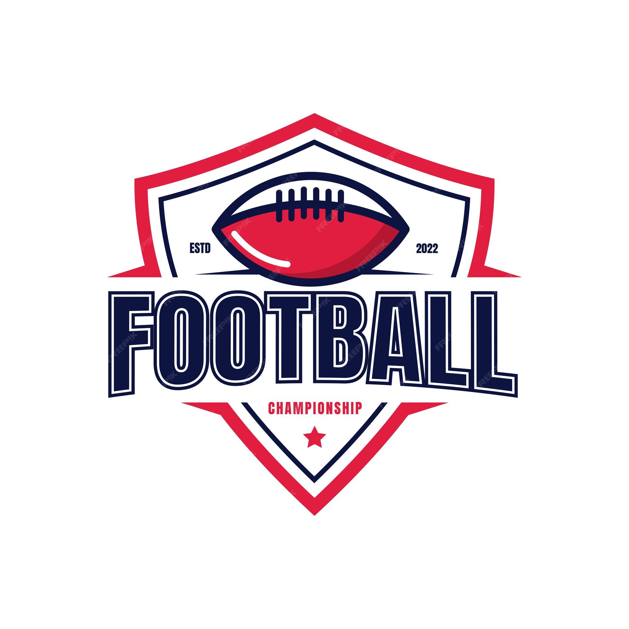 American football championship logo Royalty Free Vector