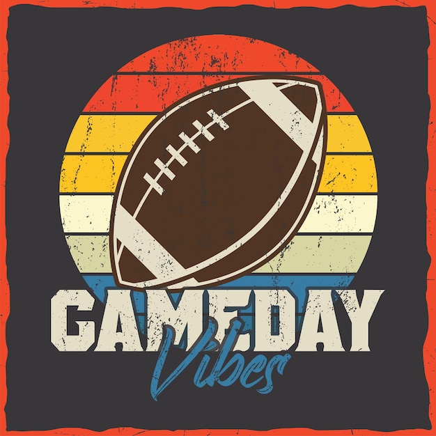 Vector american football colorful illustration vintage art vector tshirt and apparel print design elements