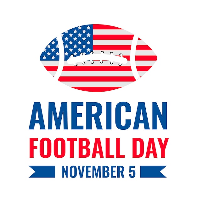 American Football Day Annual holiday on November 5 Vector template for typography poster banner sticker tshirt etc