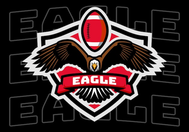 American football eagle badge logo