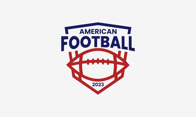 シンプルなスタイルのアメリカン フットボールのエンブレムのロゴ