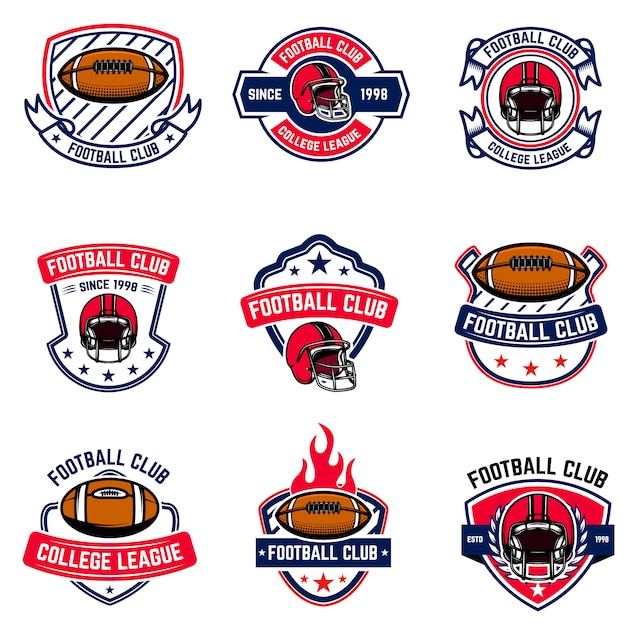 Emblemi di football americano. elemento per logo, etichetta, segno. immagine