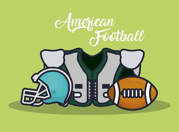 Vettore attrezzatura da football americano