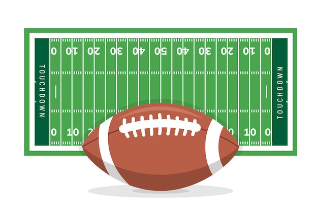 Фон поля для американского футбола Иллюстрация травяного поля стадиона регби