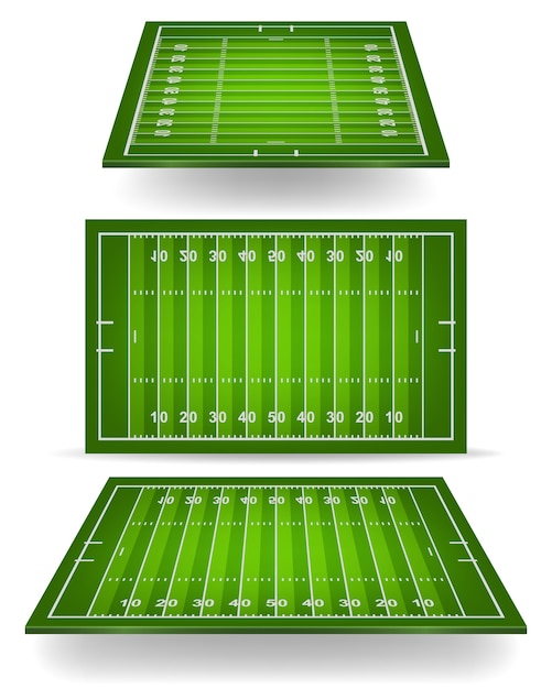 Campo di football americano con prospettiva.