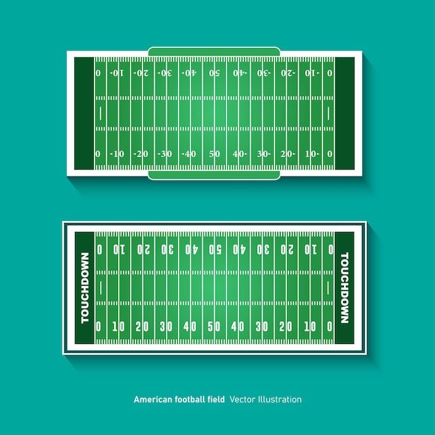 Vector american football fields icon top view vector illustration