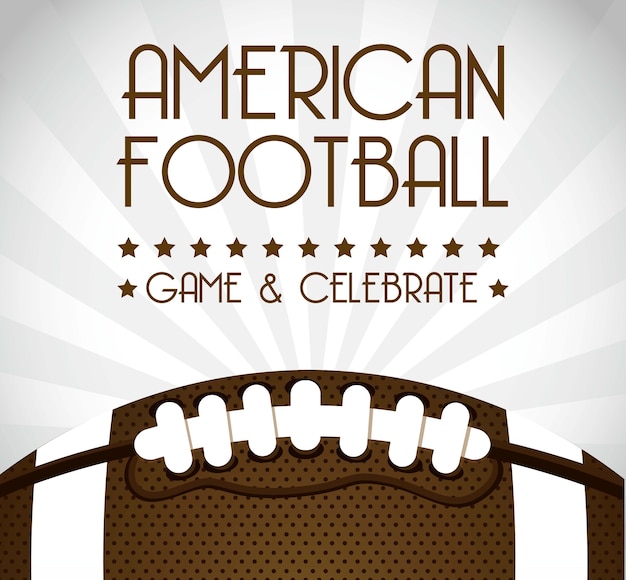 Football americano sopra illustrazione vettoriale sfondo grigio