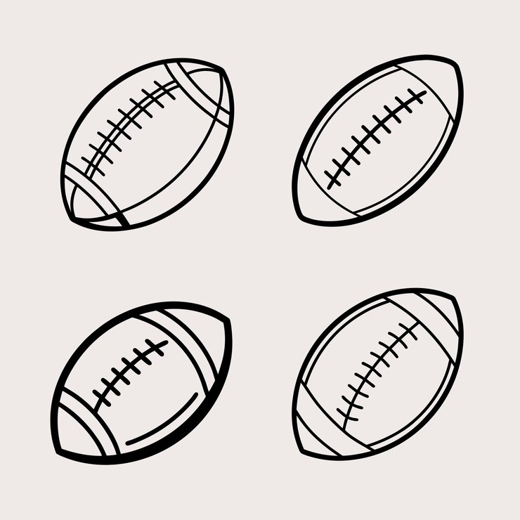 Вектор американский футбол gridiron мяч векторный набор художественная иллюстрация