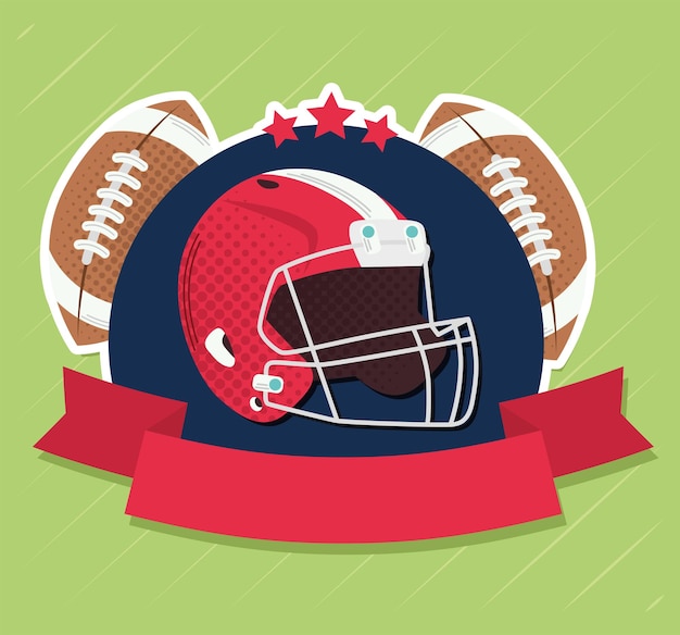 American football helm en ballonnen embleem