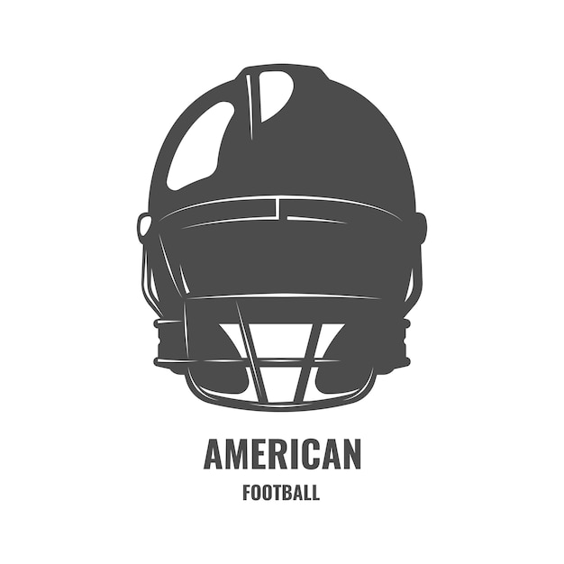 American football helm kunst. Monochroom logo met rugbyhelm