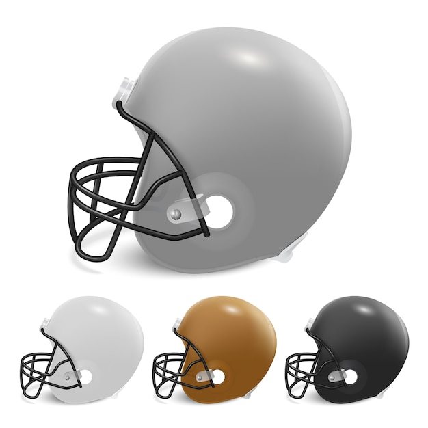 American football helmen set.