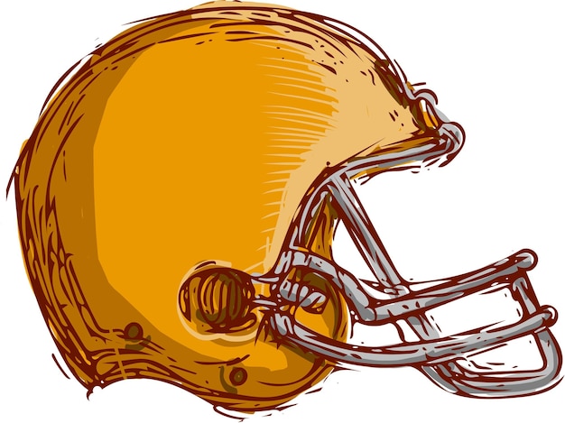 American football helmet drawing